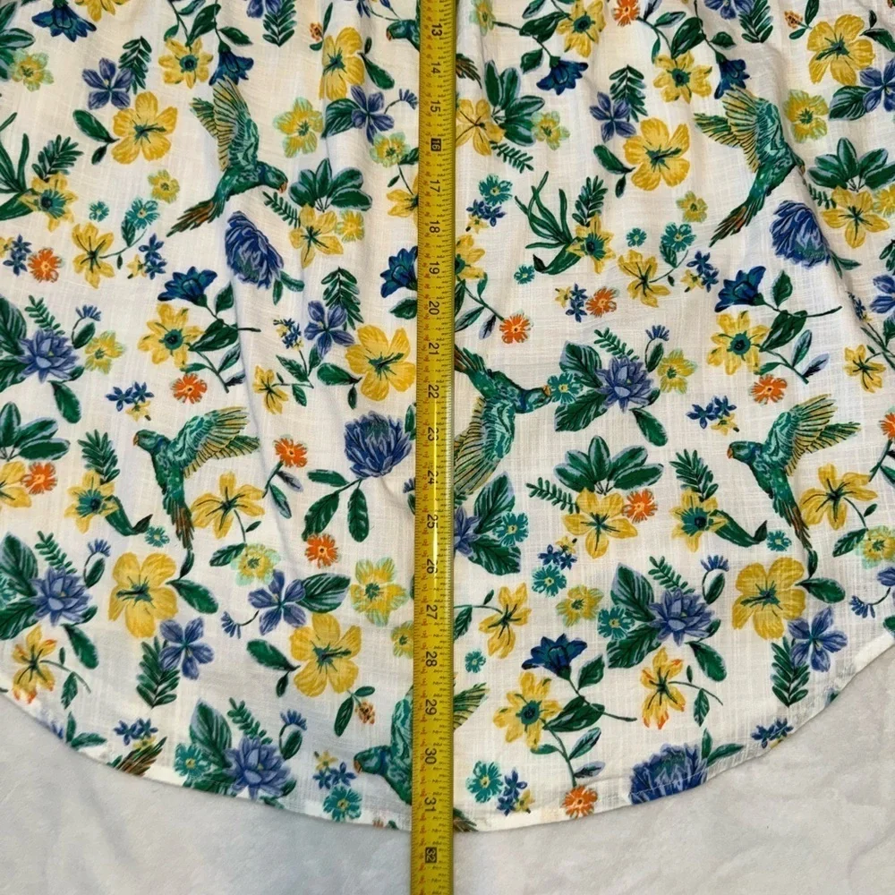 Old Navy Parrot and Floral print Dress, Size L off shoulder, summer dress.